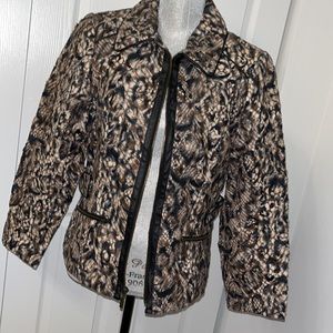 Chico’s animal print zip jacket